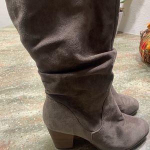 Merona Faux-Suede Scrunch Tall Zip Up Boots